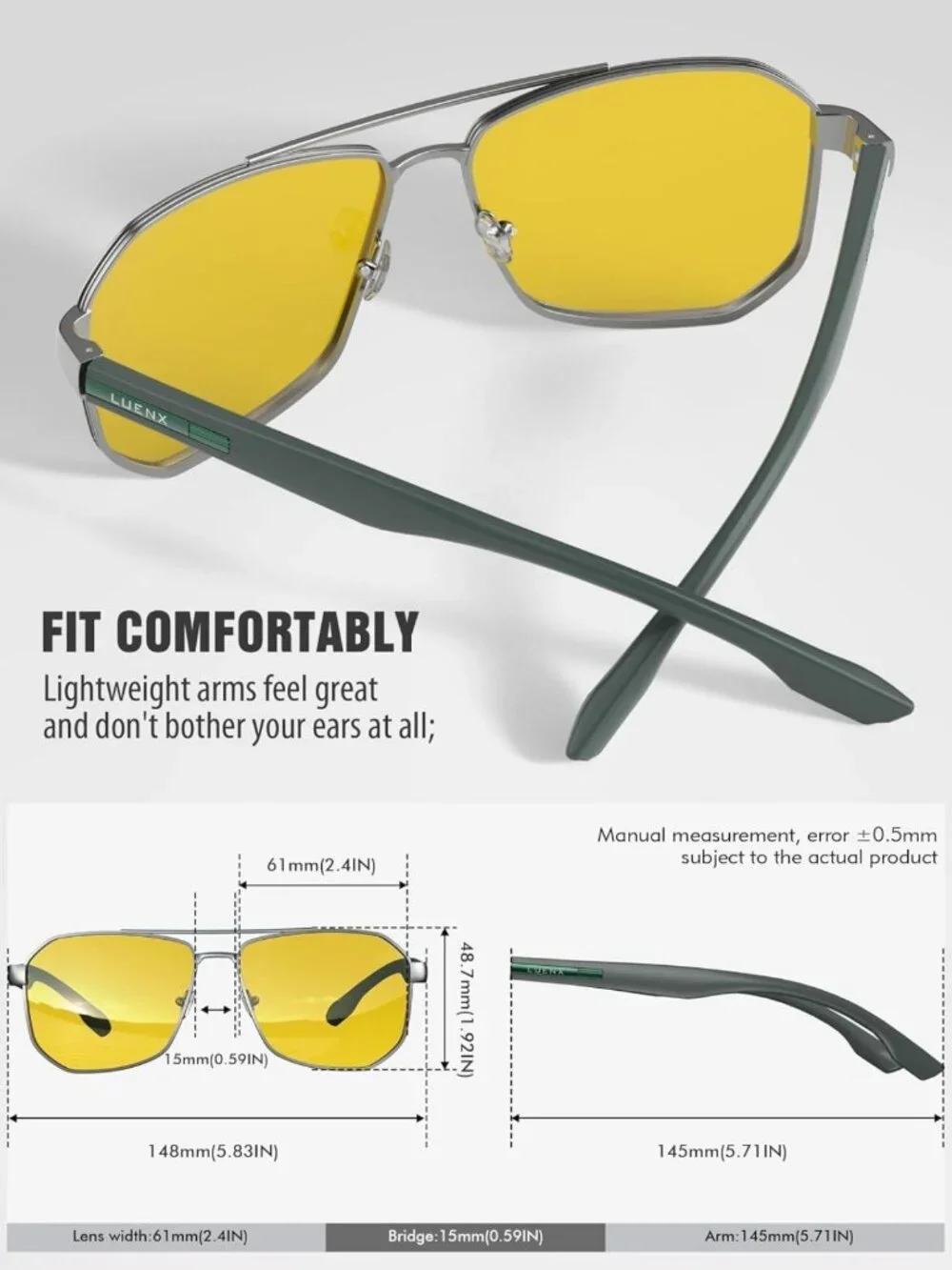 Stylish Polarized Aviator Sunglasses for Men | UV400 Protection & Accessories